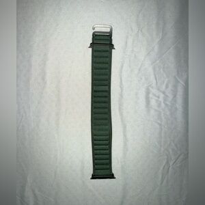 Apple Watch Band - 49mm Green Alpine Loop - Small - Natural Titanium Finish